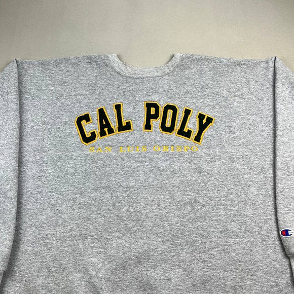 Vintage Cal Poly SLO Sweatshirt Adult XL Gray Champion San Luis Obispo College - Picture 2 of 10